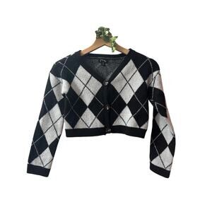 ART CLASS Argyle Cardigan SIZE MEDIUM (GIRLS) Preppy Classic Layered 2 4 US Crop